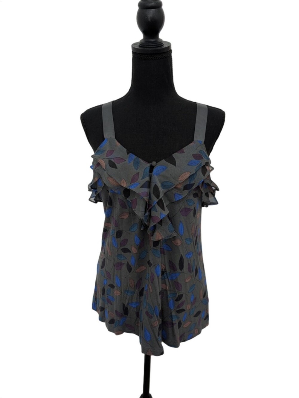 Anthropologie Greylin Leaves Print Halter Top